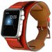 Curea iUni compatibila cu Apple Watch 1/2/3/4/5/6/7, 40mm, Cuff, Piele, Rosu